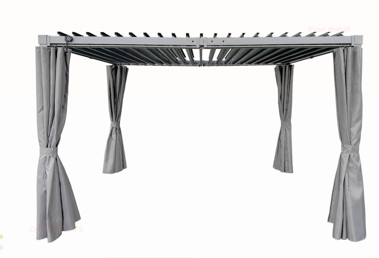 Pergola Bioclimatique Avec Rideaux Et Moustiquaire – Modèle 3×3 m et 4×3 m